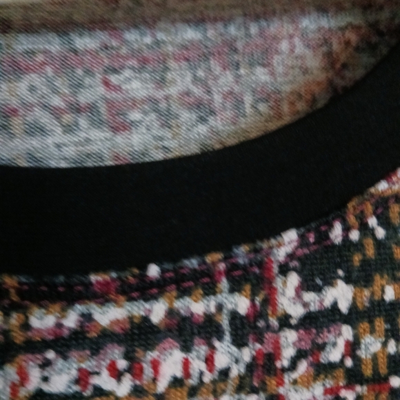 Chris McLaughlin Tweed Look Midi Dress With Pockets Black Maroon - Picture 8 of 10